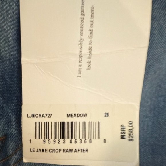 NWT Frame Denim Le Jane Crop straight leg high rise jeans Size 28 - Picture 4 of 7